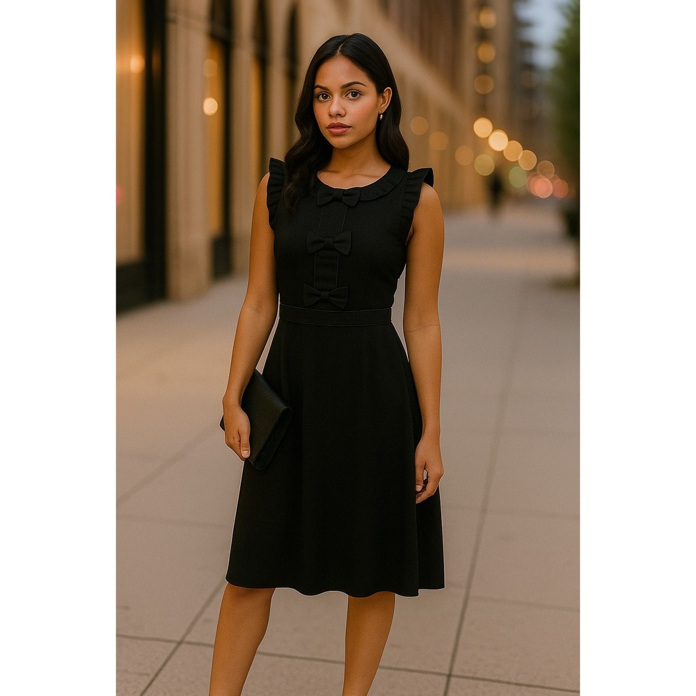 Marc By Marc Jacobs Black Bow Midi Jersey size L Chic, Classy, Totally On-Trend